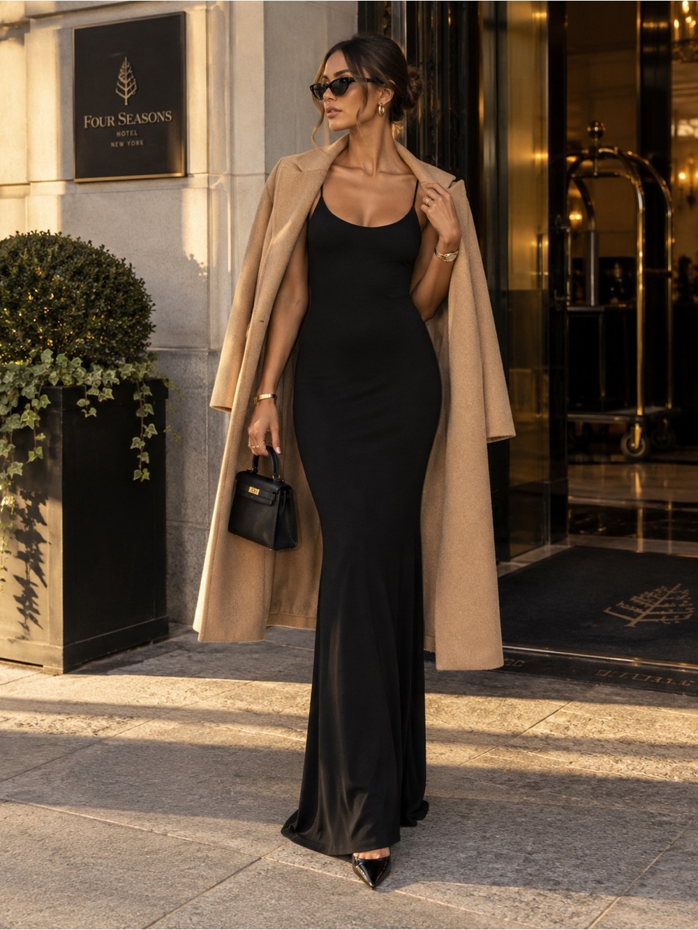 NEW Naked Wardrobe Black Snatching NW SLIP MAXI DRESS